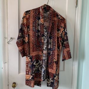 TOPSHOP. Long pocket patterned lightweight midthigh jacket/shirt EUR 34 fits Med